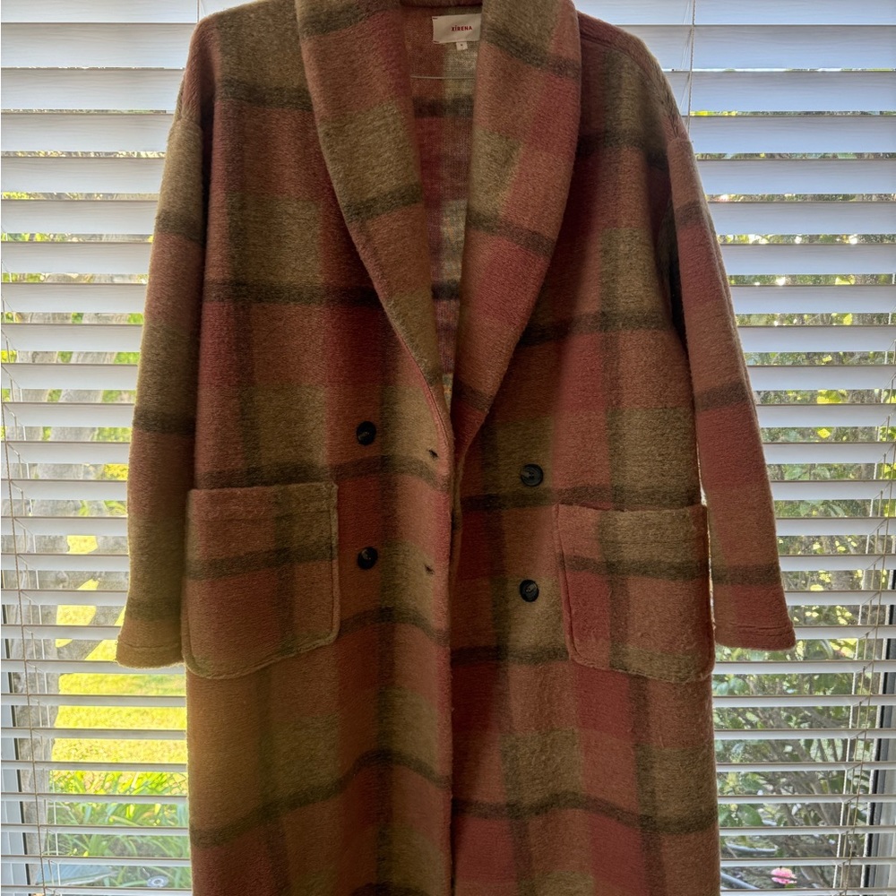 Plaid Double-Breasted Women's Coat